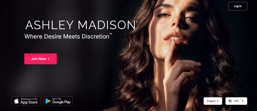Ashley Madison official website homepage