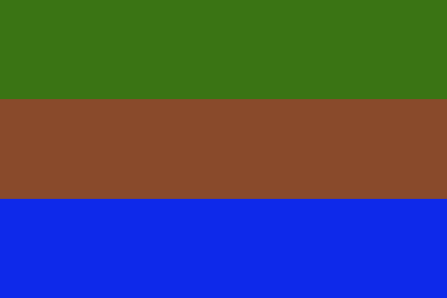 Sapiosexual pride flag with dark green, brown and blue horizontal stripes